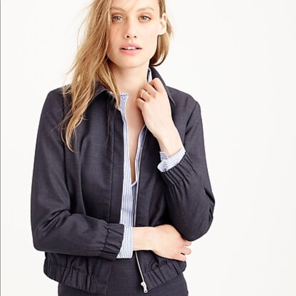 J. Crew wool bomber suit jacket blazer cinched